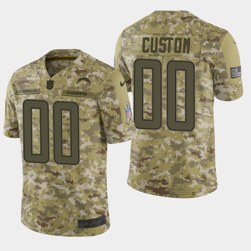 Men's Los Angeles Chargers Customized Camo Salute To Service NFL Stitched Limited Jersey